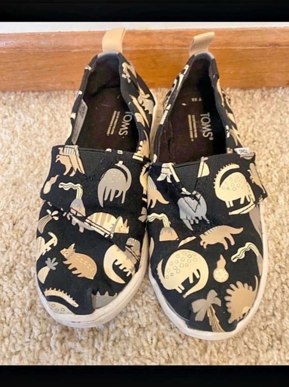 TOMS Tiny Toms Alpargata Dino Print Sneakers